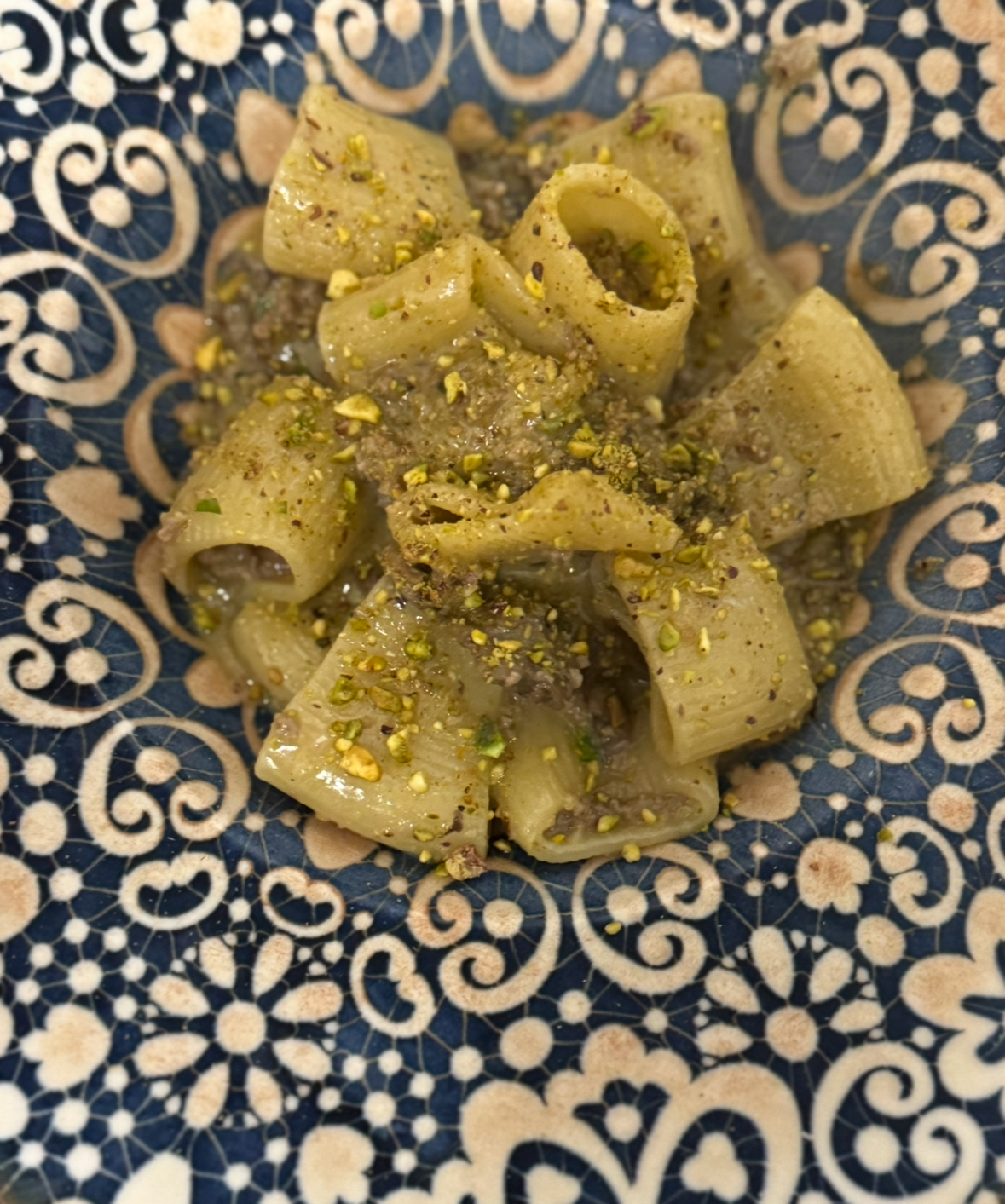 Pacchero Funghi Salsiccia e Pistacchi